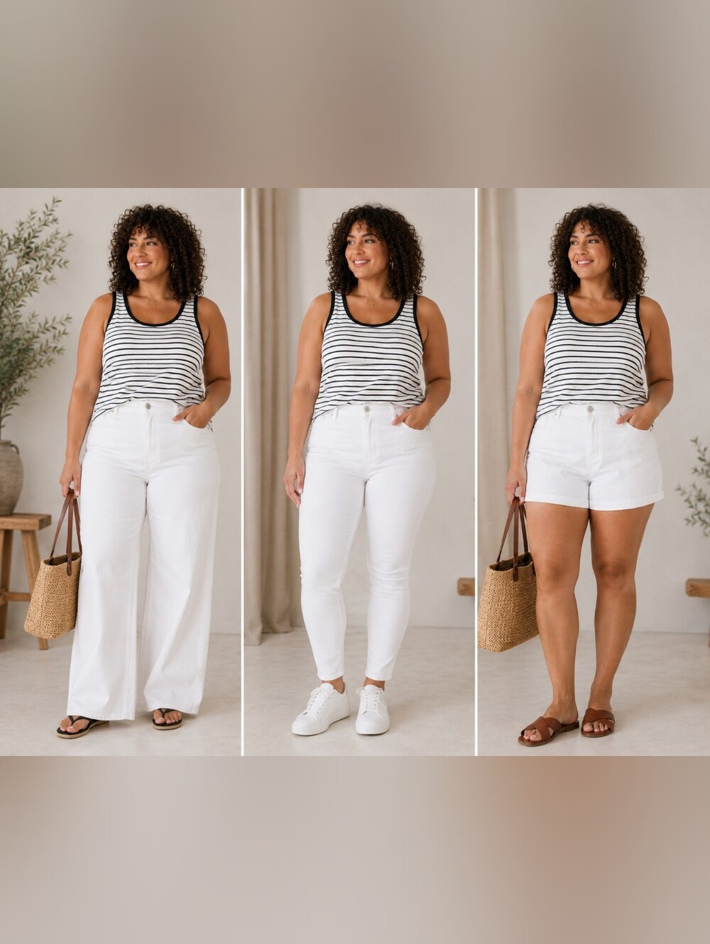 Gap Black and White Striped Crop Tank Top